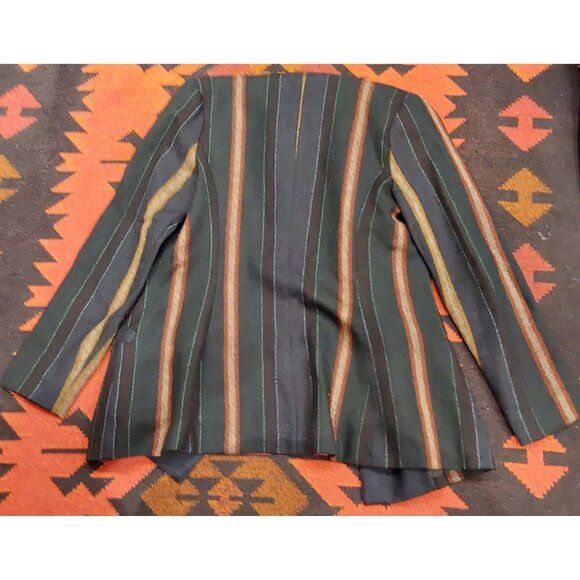 Vintage Dorothy Schoelen Striped Blazer Womens Size 8 Double-Breasted Wool Blend - Picture 8 of 9